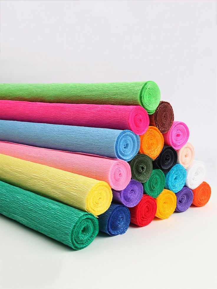 Crepe paper rolls pyramid stack - all colors