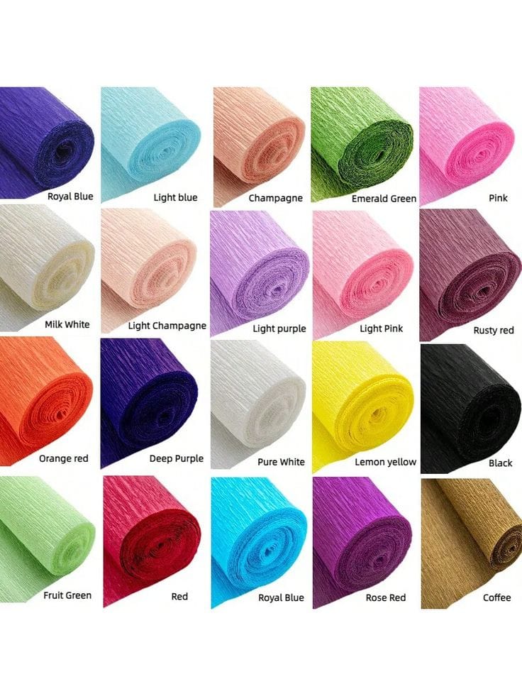 Crepe paper color chart - 20 colors